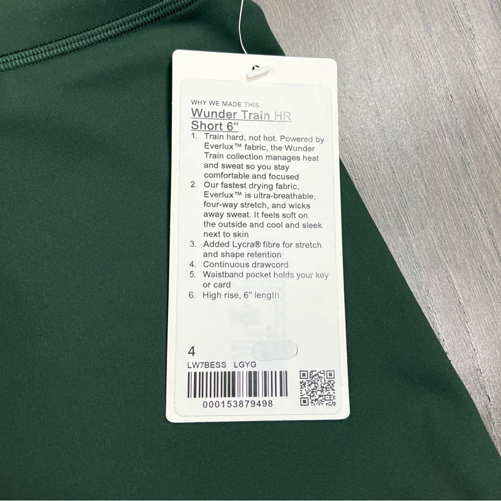 Lululemon Wunder Train High-Rise Short 6" Legacy Green NWT - Picture 5 of 9